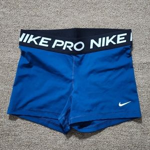 Nike Pro Women's 3" Training Shorts Blue Size  Medium Dri-fit